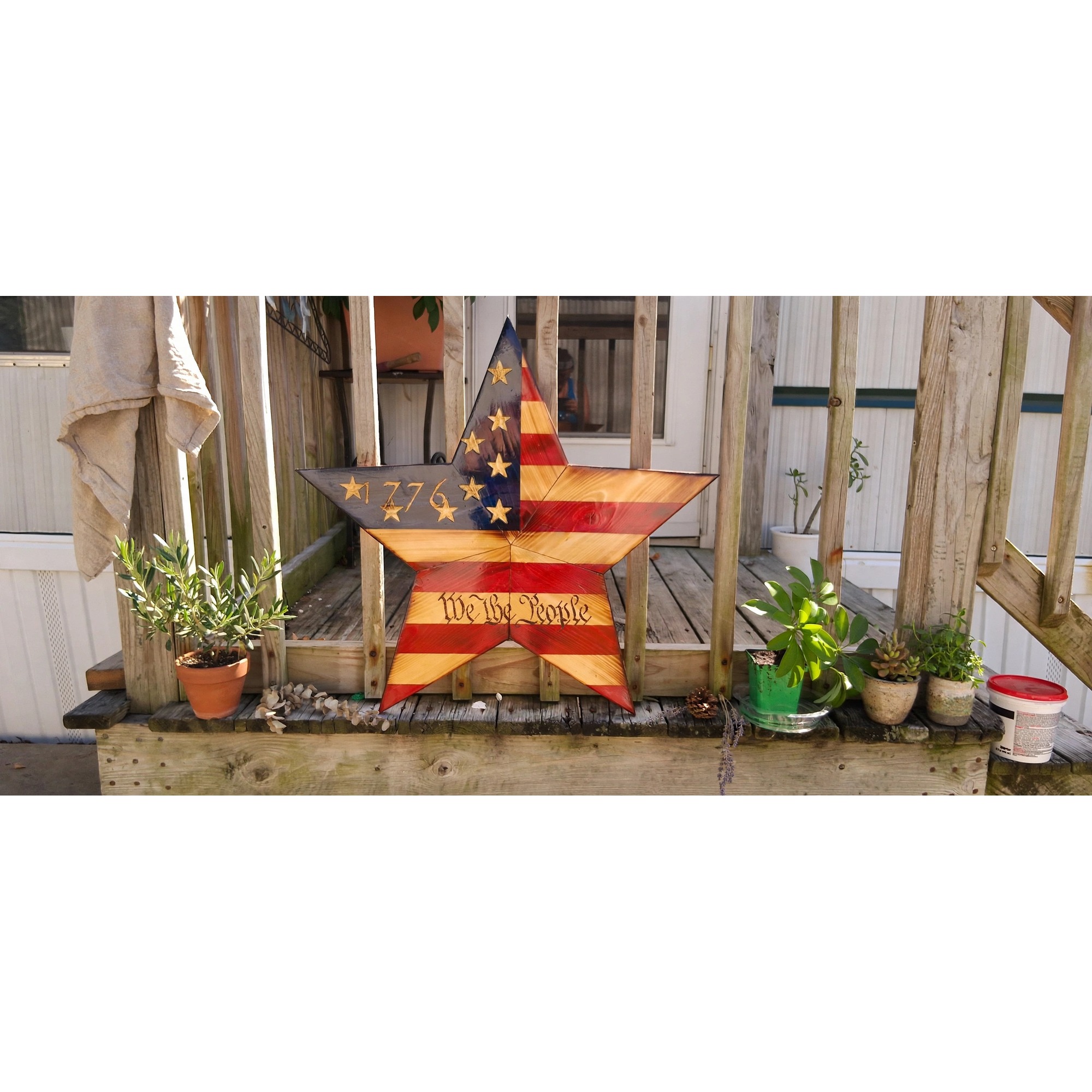 1776 We The People Wooden Star